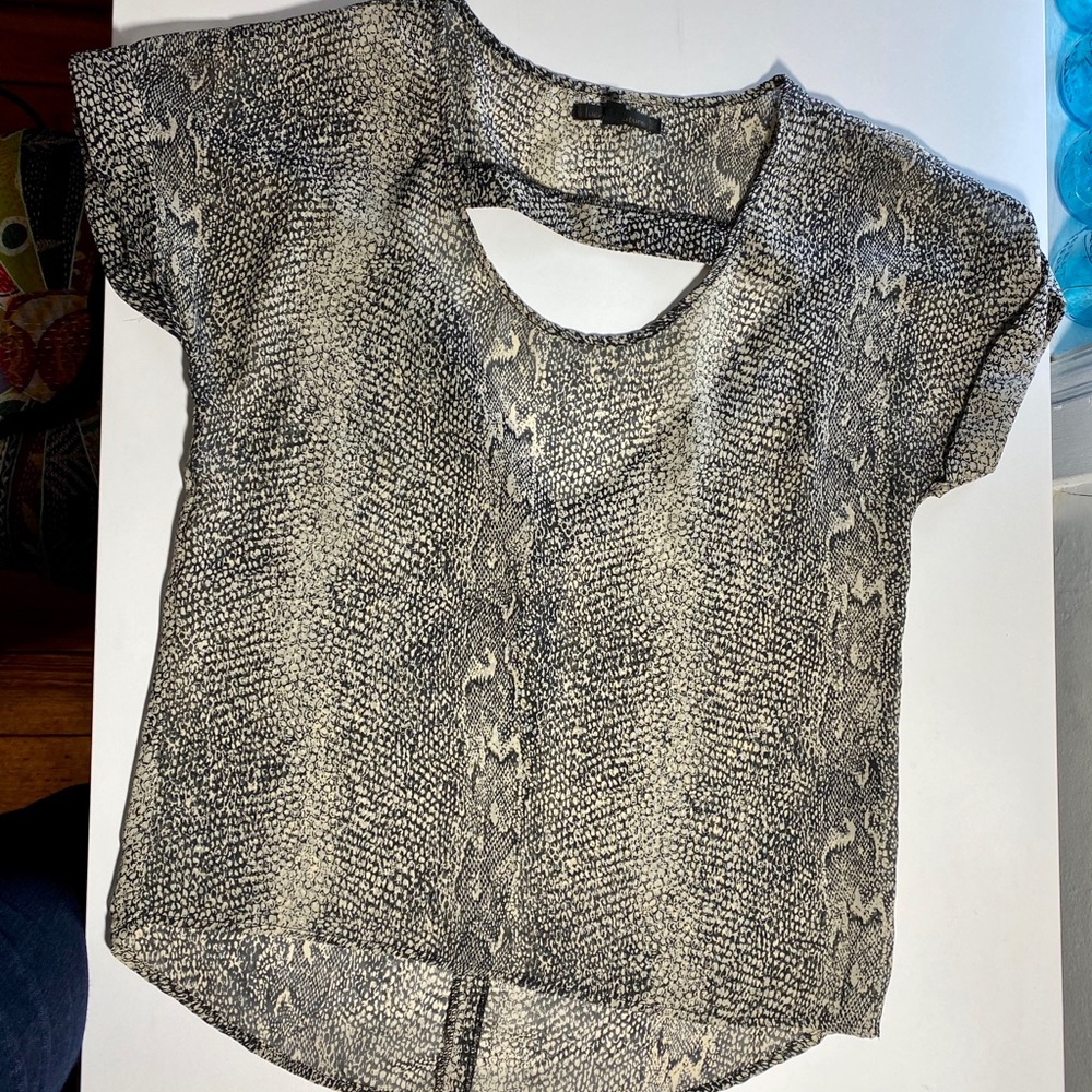 Snakeskin Print Chiffon Blouse